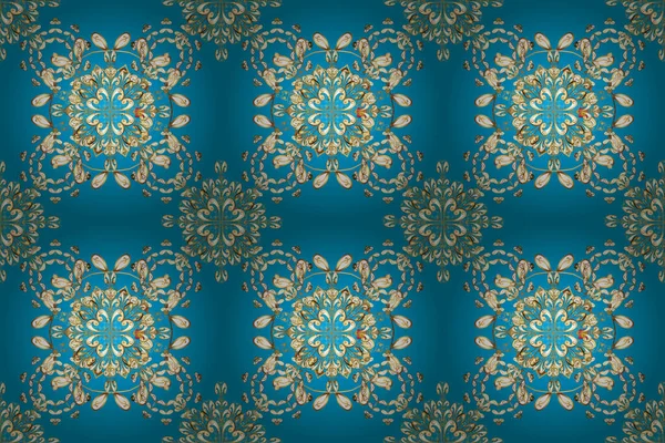 Raster Pattern Blue White Beige Colors Gorgeous Seamless Patchwork Pattern — Stock fotografie