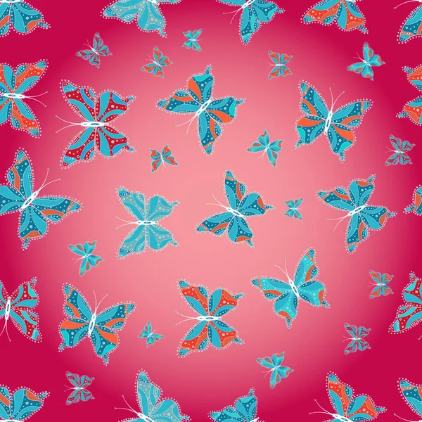 Spring Background Colorful Butterflies Trendy Decoration Beautiful Butterfly Silhouettes Cute — Stock Photo, Image