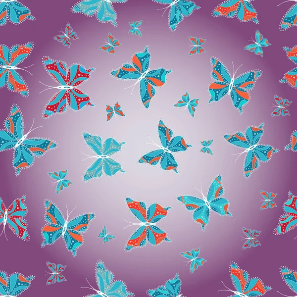 Papillon Mignon Abstrait Sur Les Couleurs Bleues Violettes Neutres Dans — Photo