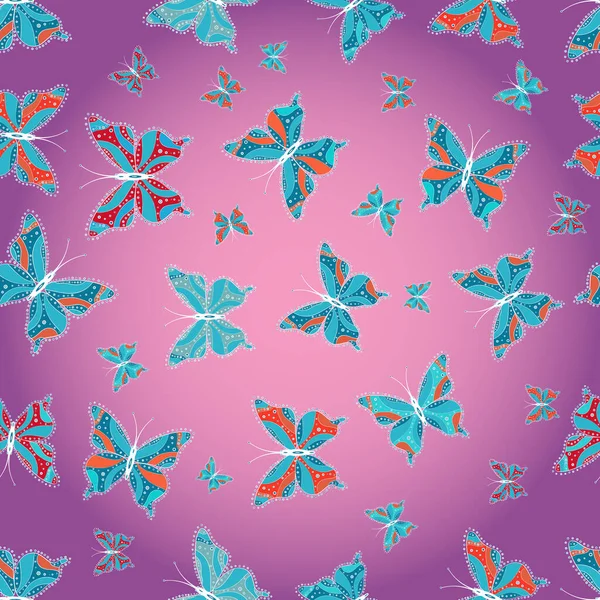 Geeignet Für Papier Stoff Verpackung Sammlung Von Bunten Schmetterling Auf — Stockvektor