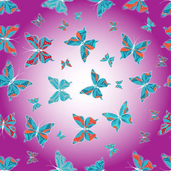 Absztrakt Színű Szép Pillangó Illusztráció Semleges Kék Lila Színeken Vektor — Stock Vector