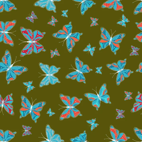 Picture Scrapbooking Seamless Background Colorful Butterflies Art Butterflies Blue Green — Photo