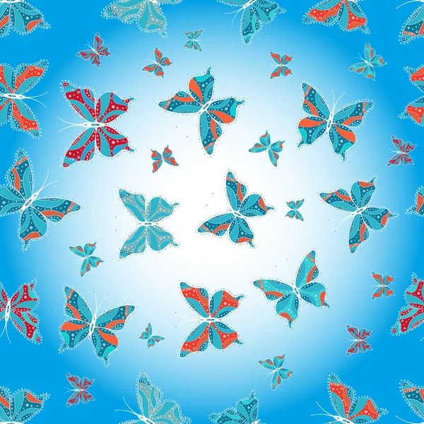 Cute Background Wrappers Wallpaper Design Fabric Paper Seamless Beautiful Butterfly — ストックベクタ