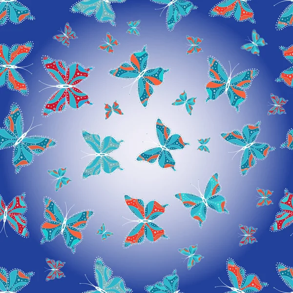 Patrón Sin Costuras Mariposas Sobre Fondo Neutro Gris Azul Lindo — Foto de Stock