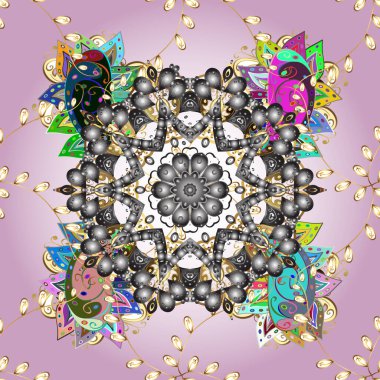 Mandalas 'la kusursuz bir düzen. Soyut süs eşyasıyla kusursuz desen. Vektör süslemeleri, arkaplan.