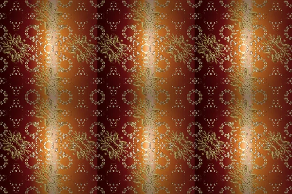 Red Brown Orange Ornamental Floral Seamless Pattern Great Fabric Textile — Stock Photo, Image