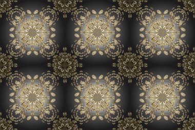 Raster mehndi deseni, bej, gri ve kahverengi renkler üzerinde bir dizi pürüzsüz sınır. Geleneksel Hint tarzı, kına dövmesi, çıkartma, geçici dövme, mehndi, tasarım için süs çiçekleri..