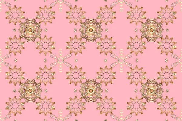 Seamless geometric pattern. Cute texture. Pictures in pink, beige and neutral colors. Raster. Vintage background. Cute background.