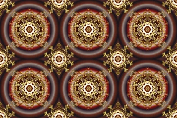 Raster Illustration Swirl Curl Pattern Brown Purple Beige Colors Perfect — ストック写真