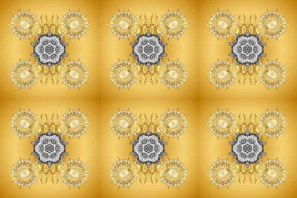 Seamless Floral Vintage Seamless Pattern Elements Gray Yellow Beige Colors — Stock Photo, Image