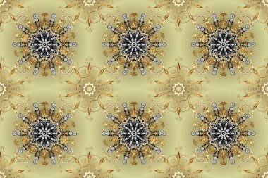 Yeşillik, güzel, dikişsiz desen. Raster bej, el yapımı yapraklar, çiçekler, girdaplar, karmaşık güzellikteki süsler. Duvar kağıtları, kumaş ve tekstil için geçmişe dönük zengin tasarım.