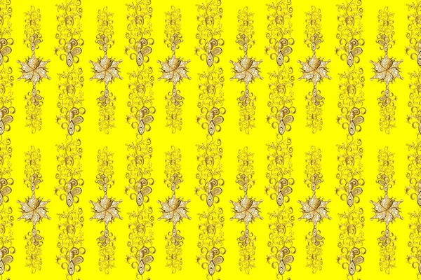 Seamless pattern in Baroque style. Vintage colorful patterns. Beautiful pattern for Wallpapers, packaging. Graceful, delicate ornamentation in the Rococo style. Patterns on yellow colors. Raster.