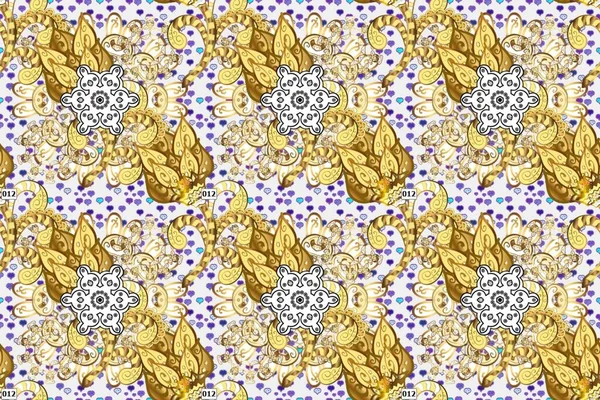 Illustration Floral Seamless Pattern Flowers Valley Neutral Yellow Beige Colors — 스톡 사진