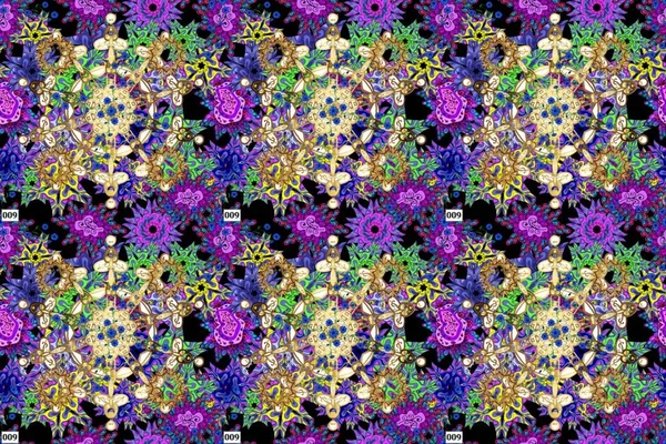 Raster Illustration Violet Black Blue Colors Pattern Violet Black Blue — Photo