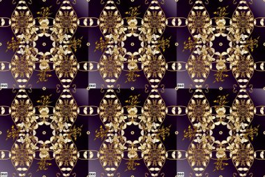 Duvar kağıtları ve ambalaj için güzel bir desen. Raster. Barok tarzında eskiz kalıbı. Eski renkli desenler. Bej, kahverengi renkte desenler. Rokoko tarzında zarif, zarif bir süsleme..