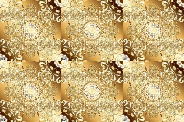 Damask orient ornament. Orient beige, brown and pano ornament for fabric, wallpaper and packaging. Fantasy nice illustration. Classic sketch raster pattern. Classic vintage background.