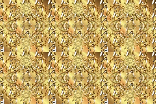 Vintage Pattern Arabesques Traditional Classic Brown Beige Yellow Colors Ornament — Stock Photo, Image
