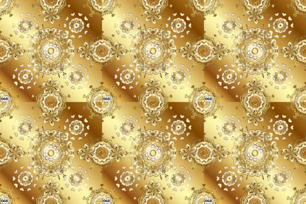Classic sketch raster pattern. Classic vintage background. Orient beige, yellow and brown ornament for fabric, wallpaper and packaging. Damask orient ornament. Fantasy nice illustration.