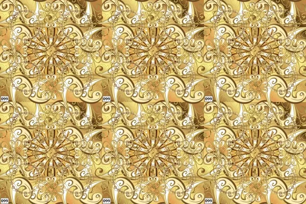 Patterns Yellow Pano Beige Colors Curved Doodling Background Raster Illustration —  Fotos de Stock