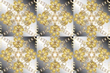 Klasik klasik klasik arka plan. Fantezi güzel illüstrasyon. Doğu grisi, pano ve bej kumaş, duvar kağıdı ve ambalaj için süs. Damask oryantasyon süsü. Klasik skeç raster deseni.