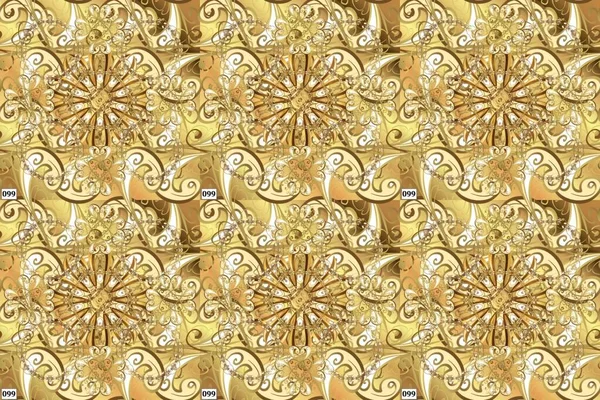 Patterns Yellow Pano Beige Colors Curved Doodling Background Raster Illustration —  Fotos de Stock