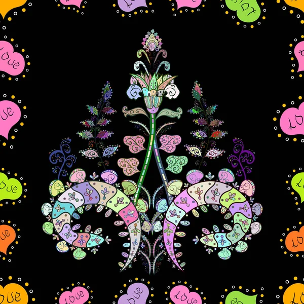 Garland Flowers Beautiful Bright Rough Cloth Canvas Pattern Seamless Floral — Φωτογραφία Αρχείου