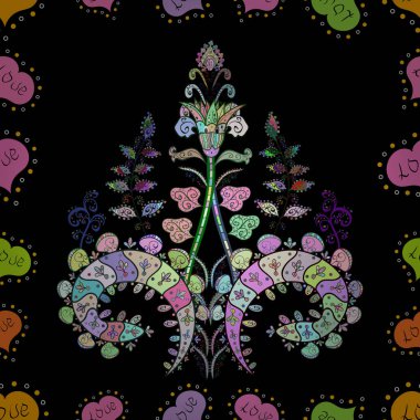 Güzel kumaş deseni. Bahar çiçekli, dikişsiz, sevimli çiçek deseni. EPS10 Vektör illüstrasyonu.