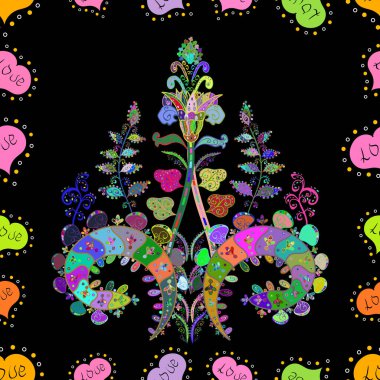 Zarif, parlak ve pürüzsüz siyah, yeşil ve mavi çiçek desenli tasarım. Sabıka fotoğraflarında, bebek kıyafetlerinde, duvar kâğıtlarında, paket kutularında falan kullanılabilir. Vektör.