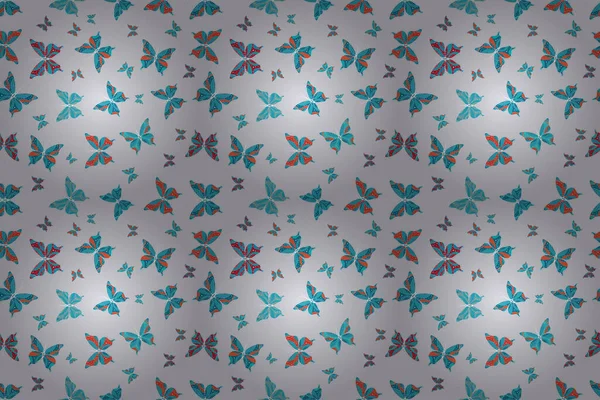 Decor Background Clothing Design Raster Illustration Cute Butterfly Seamless Pattern — стоковое фото