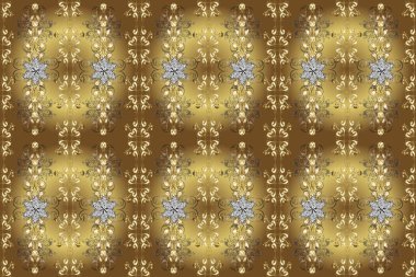 Kusursuz altın desenli bukleler. Kahverengi, sarı ve bej rengi, altın elementlerle. Doğu tarzı arabesk. Altın desen.