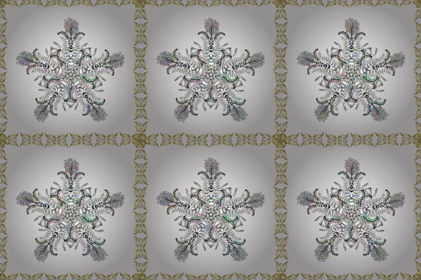 Nahtloses Muster Mit Abstrakten Ornamenten Raster Handgezeichnetes Zentangle Florales Weiß — Stockfoto