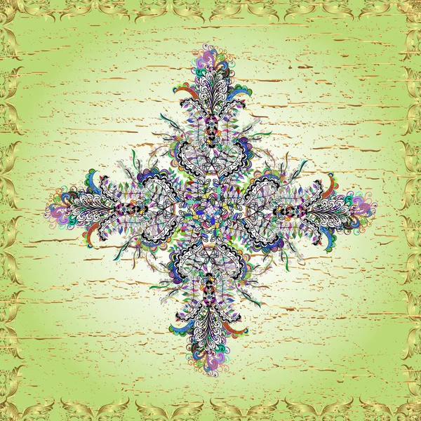 Sacred Geometric Symbol Many Petals Flower Colored Mandala Logo Neutral — Stockfoto