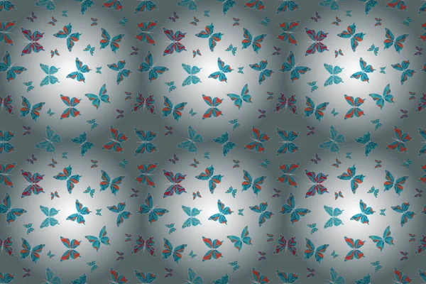 Pretty Seamless Butterfly Cloth Texture Blotter Gray Blue Neutral Repeating — Fotografia de Stock