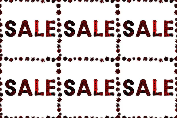 Seamless Pattern White Black Red Friday Magic Sale Logotype Print — Φωτογραφία Αρχείου