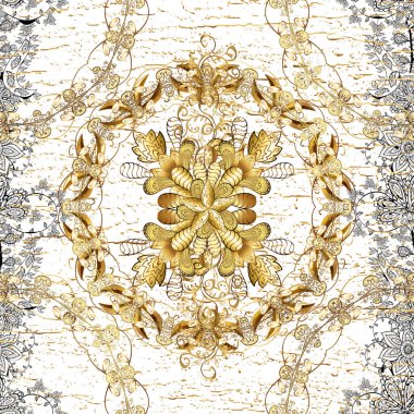 Kusursuz bir süs. Geometrik desen. Dantel desenli. Klasik tarzda hem de. Tekrarlanan karalamalar. Çizim, karalama, bej, kahverengi ve beyaz renkler üzerine karalama. Doğrusal desen. Kraliyet tarzı.