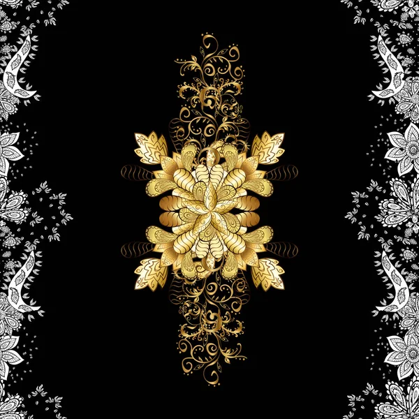 Вектор Милий Безшовний Візерунок Фону Ілюстрація Чорному Білому Жовтому Кольорах — стоковий вектор