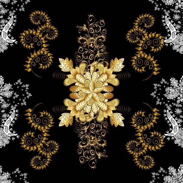 Simple Christmas Seamless Pattern Geometric Motifs Snowflakes Different Ornaments Retro — Stock Photo, Image