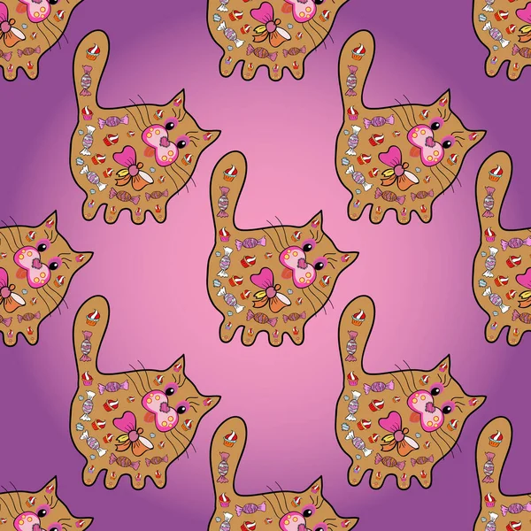 Illustration Orange Pink Purple Colors Seamless Pattern Suitable Fabric Paper — ストック写真