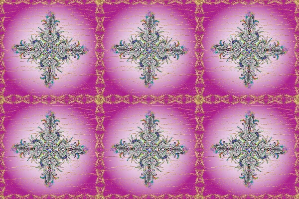 Hand Drawn Mandala Colored Abstract Pattern Neutral Purple Violet Colors — Stock Photo, Image
