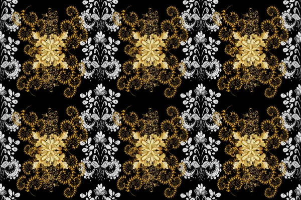 Vintage Brown White Black Geometric Ornament Seamless Pattern Web Textile —  Fotos de Stock