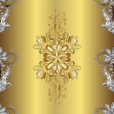 Seamless pattern flowers and floral pattern illustration. Curls in brown, yellow and neutral colors. Abstract seamless pattern for wallpaper, clothes, boys, girls. In simple style.