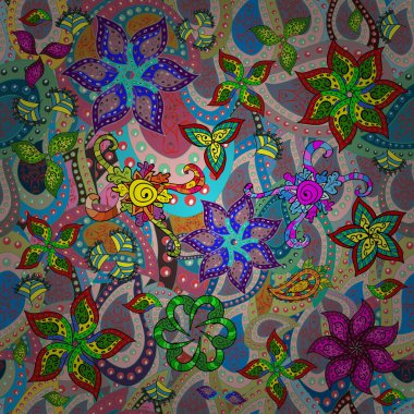 Vektör güzel kumaş deseni. Çiçek arkaplan ile soyut zarafet kusursuz desen.