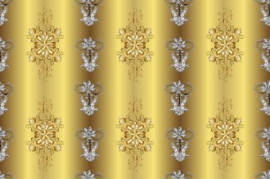 Seamless pattern flowers and floral pattern illustration. Curls in brown, yellow and neutral colors. Abstract seamless pattern for wallpaper, clothes, boys, girls. In simple style.