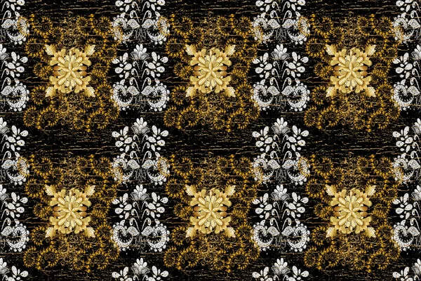 Seamless pattern in Baroque style. Vintage colorful patterns. Beautiful pattern for Wallpapers, packaging. Graceful, delicate ornamentation in the Rococo style. Patterns on brown, white, black colors.