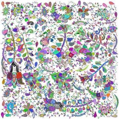 Elegant Flowers Bouquet Watercolor on a white, blue and green colors. Colour Spring Theme sketch pattern Background. Flat Flower Elements Design. Vector illustration.