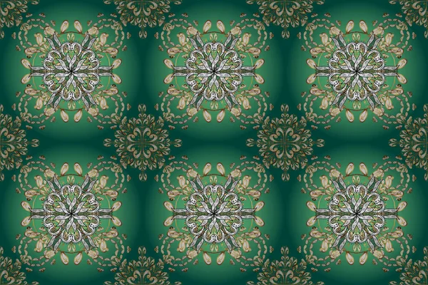 Пейслі Акварельні Плитки Квіткового Візерунку Квітами Підлогами Листям Традиційний Східний — стокове фото