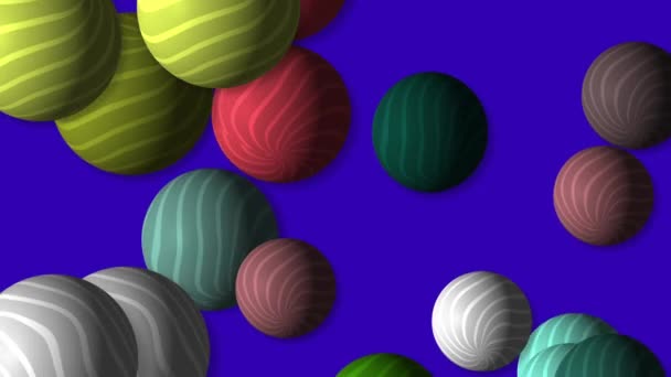 Motion Footage Background Colorful Elements Striped Balls Template Project Dynamic — Stock video