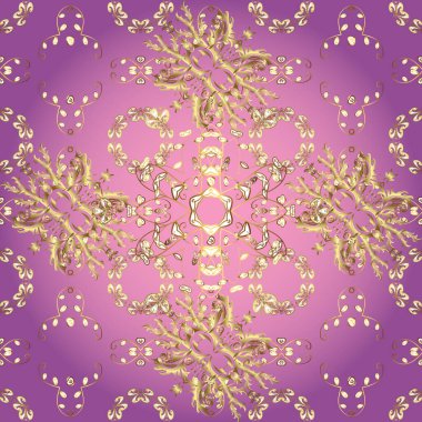 Flowers on pink, purple and violet colors in watercolor style. Seamless floral pattern with flowers on pink, purple and violet colors.