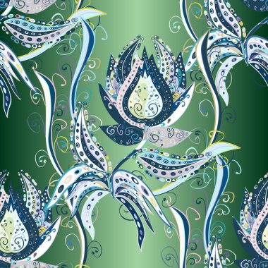 Çiçekler suluboya desenli. Vektör Biçimli kumaş deseni.