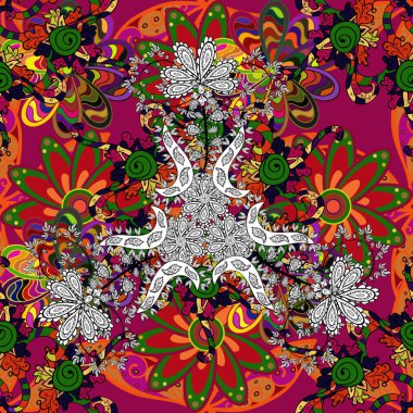 Çiçekleri, deniz kabukları, mandalaları ve suluboya efektleriyle donanma geçmişi. Yatak çarşafları, ceket, paket tasarımı, kumaş ve moda kavramları için tekstil baskısı. Kusursuz etnik tasarım.